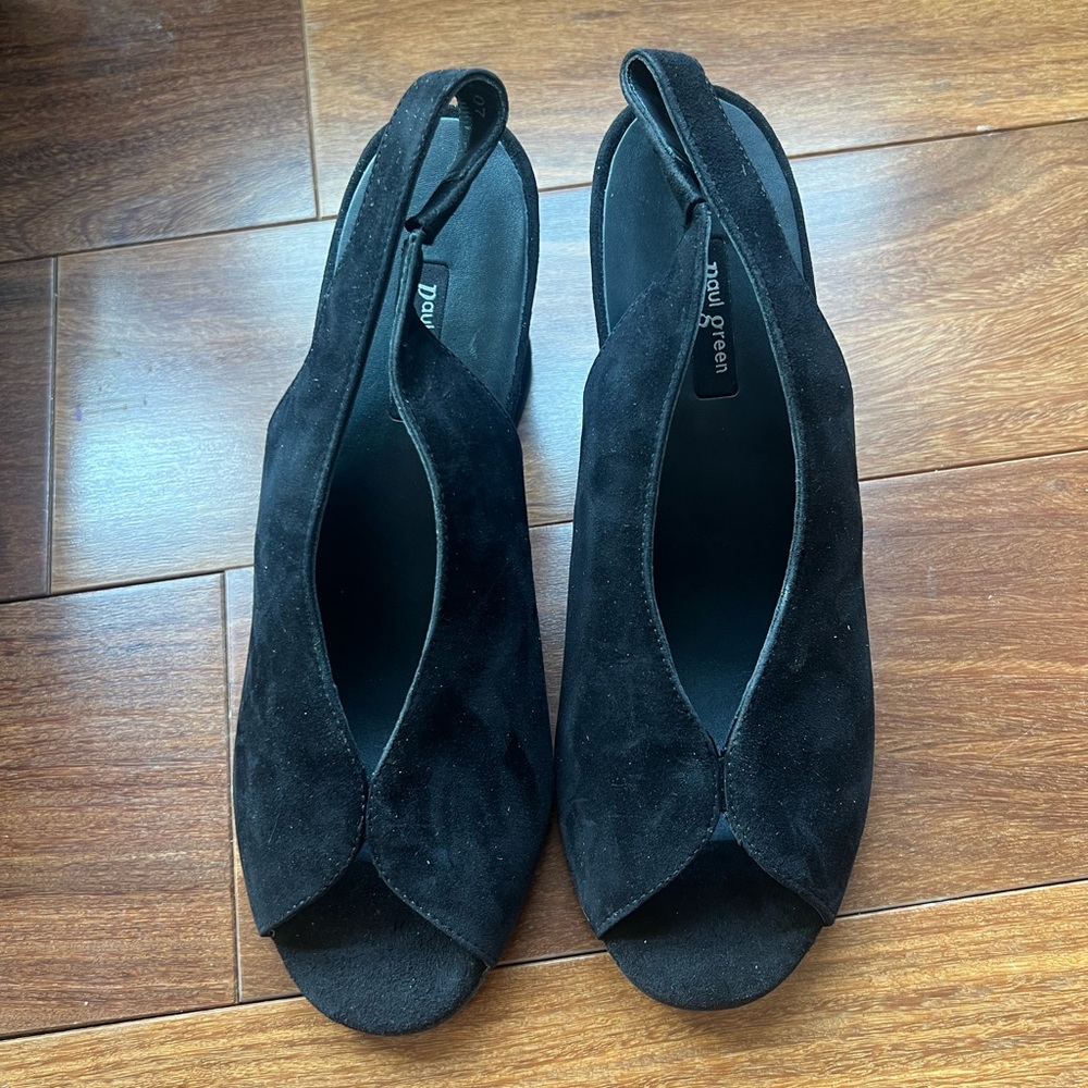 Paul Green Black Suede Riviera Pump - Picture 4 of 5